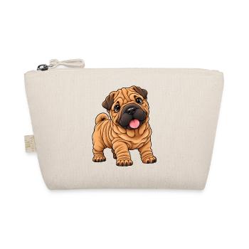 Shar Pei Kawaii Style – Süßer Faltenhund - Bio-Täschchen - Natur - Vorne