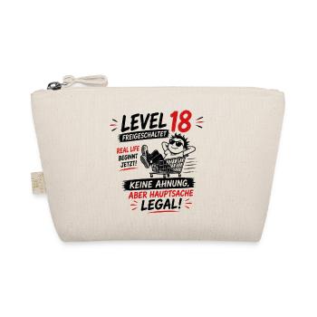 Level 18 Freigeschaltet Volljährig Legal Humor - Bio-Täschchen - Natur - Vorne