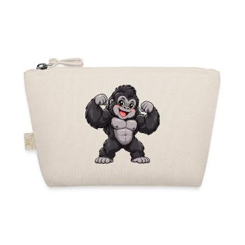 Gorilla Kawaii Style – Süßer Dschungelriese - Bio-Täschchen - Natur - Vorne