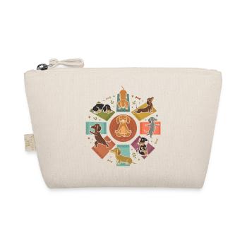 Dackel Yoga Mandala Niedlicher Hund Entspannung - Bio-Täschchen - Natur - Vorne