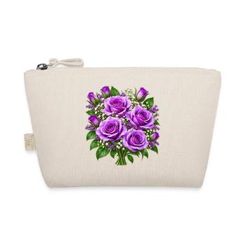 Lavendelrosen-Straußdruck - Bio-Täschchen - Natur - Vorne