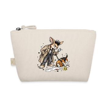 Bunny Punk Detektivhase mit Beagle Spuren - Bio-Täschchen - Natur - Vorne
