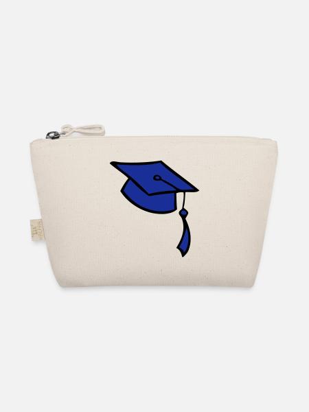 le collège, graduation, chapeau, forme, uni+, - Trousse biologique - nature - Devant