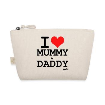 i love mummy and daddy - couleurs personnalisables - Trousse biologique - nature - Devant