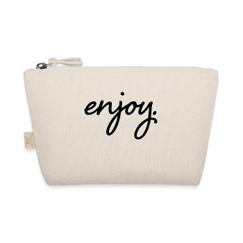 Design "enjoy" with front inscription Unisex - Organic Pouch - nature - Front