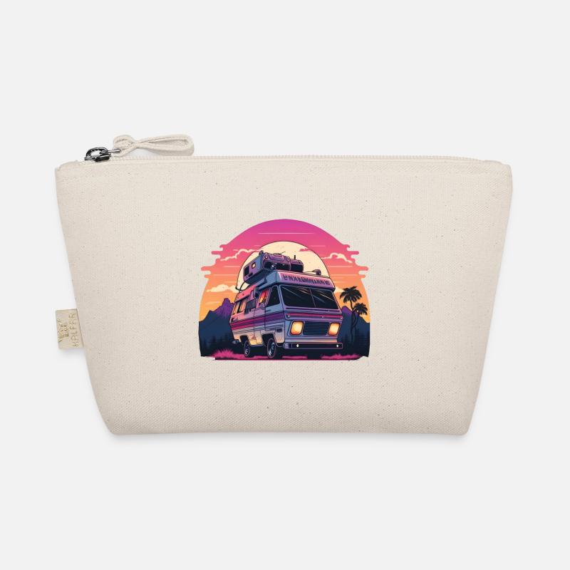 Synthwave Camper sunset - Bio-Täschchen - Natur