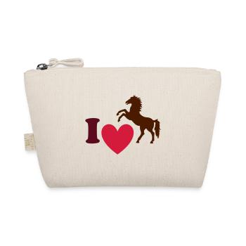 ★ Design colors can be changed ★ I love horses - Organic Pouch - nature - Front