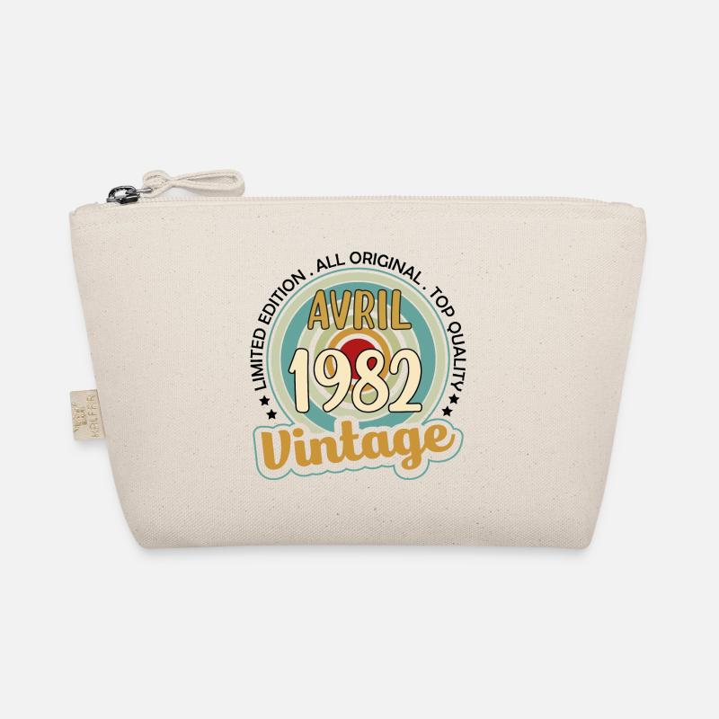 Vintage Flourish Birthday Gift April 1982 Organic Pouch