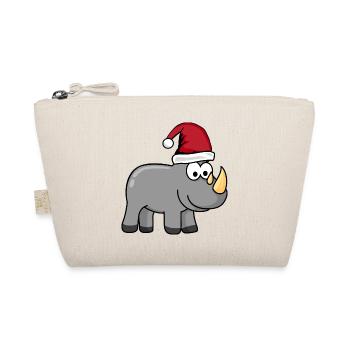Rhinoceros Christmas Comic - Organic Pouch - nature - Front