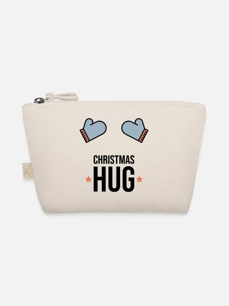 Weihnachten Umarmung Winter Handschuhe Geschenk - Bio-Täschchen - Natur - Vorne