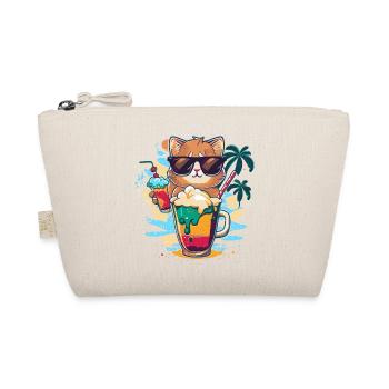 coole Katze mit Sonnenbrille mit Glas - Bio-Täschchen - Natur - Vorne