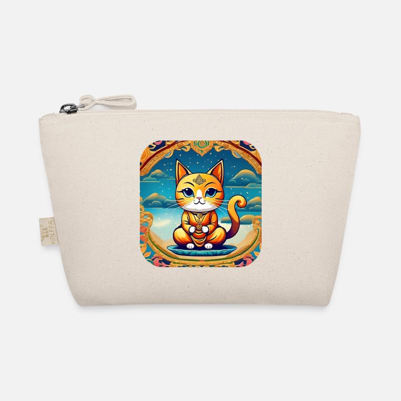 Chat mignon en position de yoga de Bouddha Trousse biologique