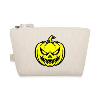 Halloween Pumpkin Face Creepy - Organic Pouch - nature - Front
