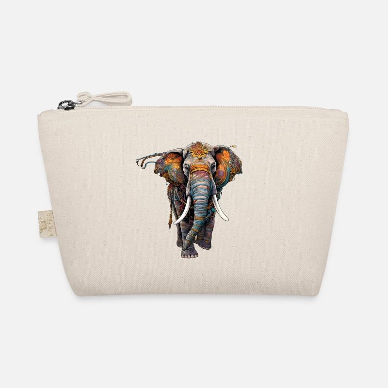 Bunter Elefant im Boho Ethno Style Bio-Täschchen