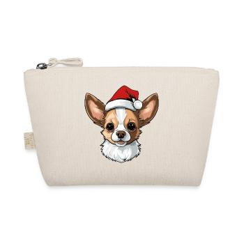 Portrait de Noël tête de chien chihuahua - Trousse biologique - nature - Devant
