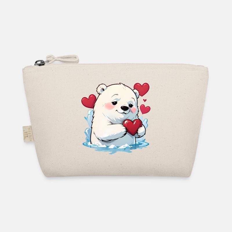 Verschenke diesen süßen Eisbären zum Valentinstag Bio-Täschchen