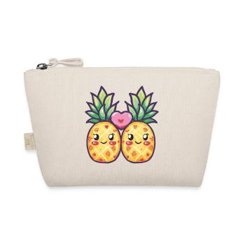 Ananas Paar Liebe Herz Lustig - Bio-Täschchen - Natur - Vorne