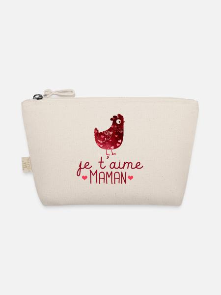 je t aime maman fête des mères cadeau maman - Trousse biologique - nature