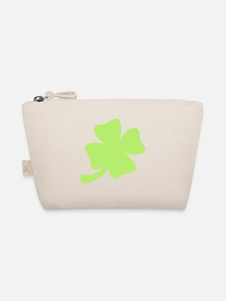 Glücksklee / four leaved clover (1c) - Bio-Täschchen - Natur - Vorne