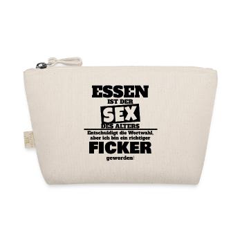 Essen Sex des Alter lustig Geschenkidee Spruch fun - Bio-Täschchen - Natur - Vorne