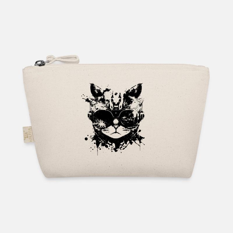 Cyberpunk Cat, Cat's Head, Robot, Cyborg Organic Pouch