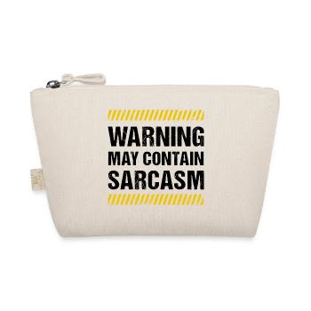 Warning May Contain Sarcasm Sarkasmus Humor Fun - Bio-Täschchen - Natur - Vorne