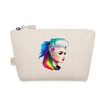 Cool Rainbow Punk Girl - Organic Pouch - nature - Front