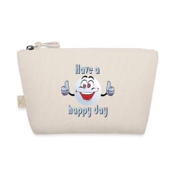 Have a happy day - Smiley - Organic Pouch - nature - Front