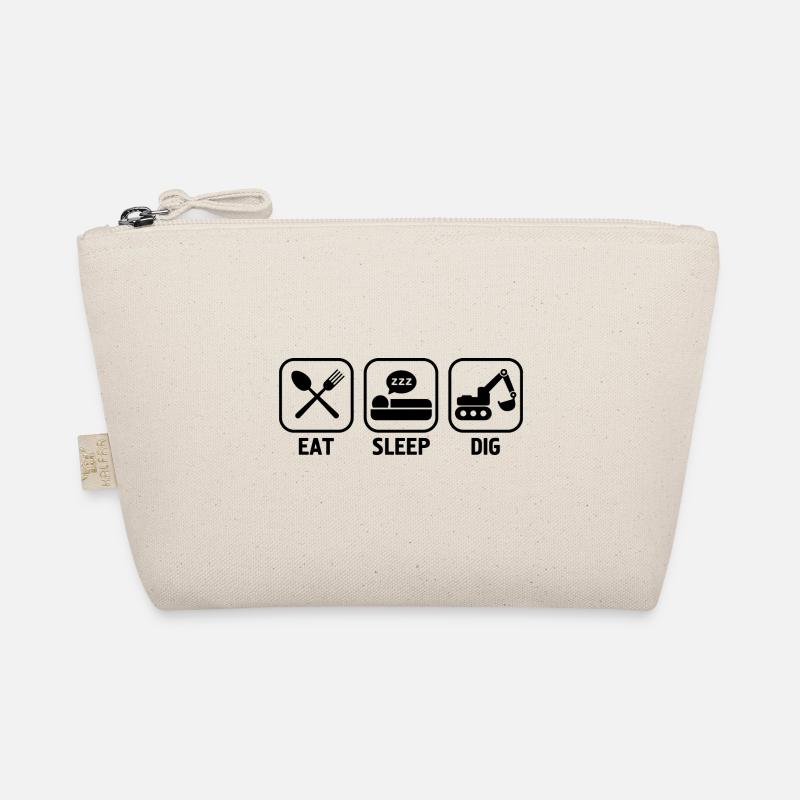 Eat sleep dig Geschenk Baggerfahrer Baggerführer Bio-Täschchen