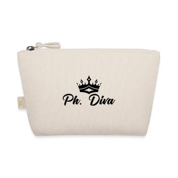 Phd Diva Crown Graduation Gift - Organic Pouch - nature - Front
