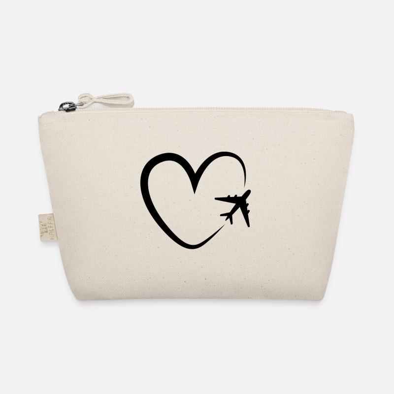 Liebe Herz Flugzeug Reisen Geschenk Bio-Täschchen