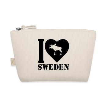 I love sweden gift saying flag north - Organic Pouch - nature - Front