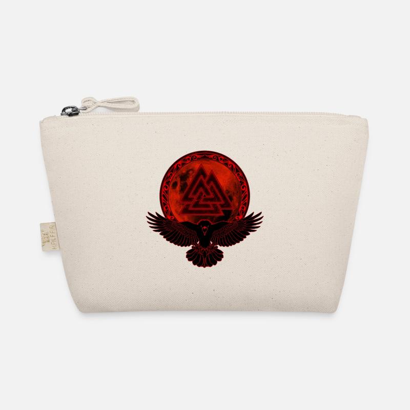 Rabe Valknut Vollmond - Bio-Täschchen - Natur