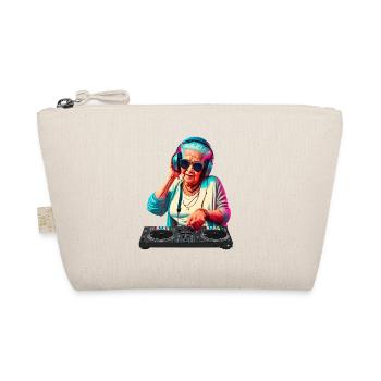 DJ Oma Grandma Hipster mit Sonnenbrille Kopfhörer - Bio-Täschchen - Natur - Vorne