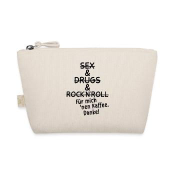 KAFFEE CAFE BOHNE BÜRO SEX DRUGS ROCK MEETING RUHE - Bio-Täschchen - Natur - Vorne