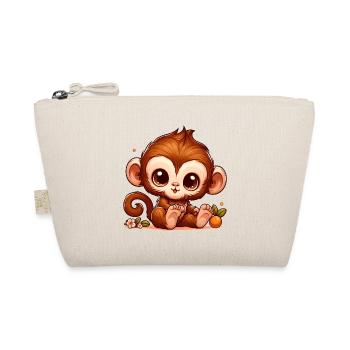 MONKEY, MONKEY, BANANA, TREE, ANIMAL, ZOO, CLIMBING, BABY - Organic Pouch - nature - Front