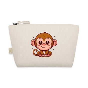 MONKEY, MONKEY, BANANA, TREE, ANIMAL, ZOO, CLIMBING, BABY - Organic Pouch - nature - Front