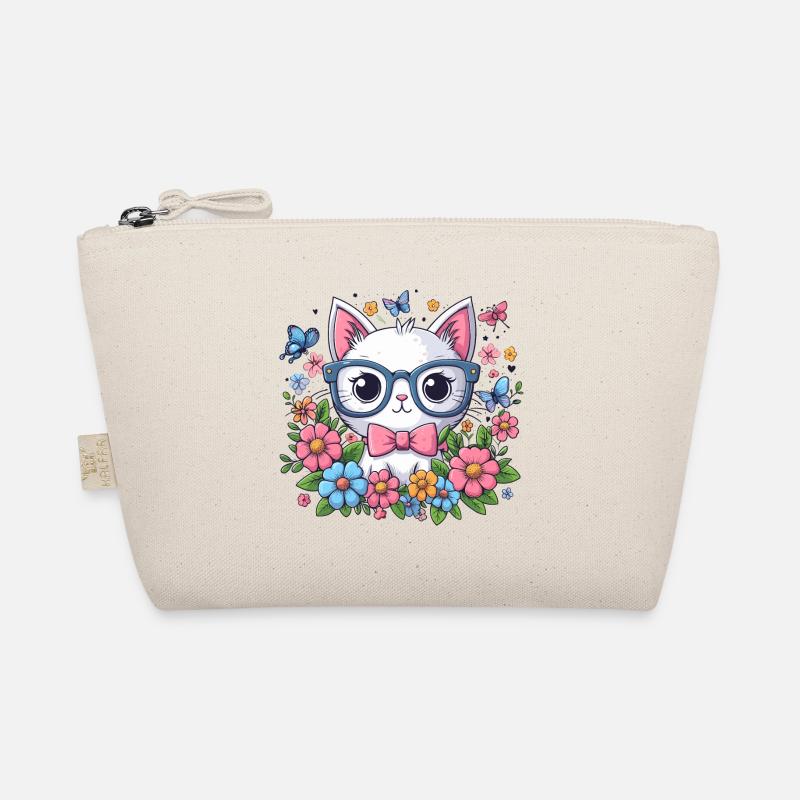 CAT, KITTEN, KITTEN, PET, FLOWER, MEADOW, SPRING Organic Pouch