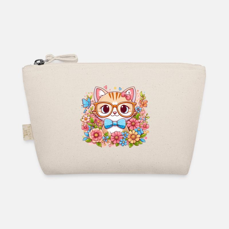 CAT, KITTEN, KITTEN, PET, FLOWER, MEADOW, SPRING Organic Pouch