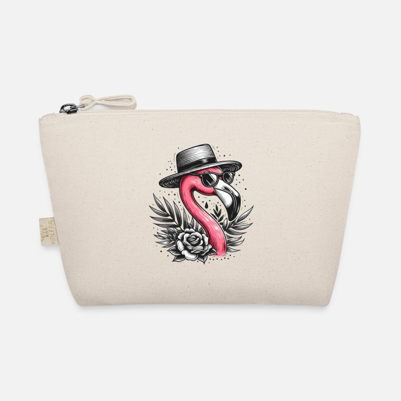 FLAMINGO RETRO HUT BRILLE ROSE PFLANZE JUNGE MANN Bio-Täschchen