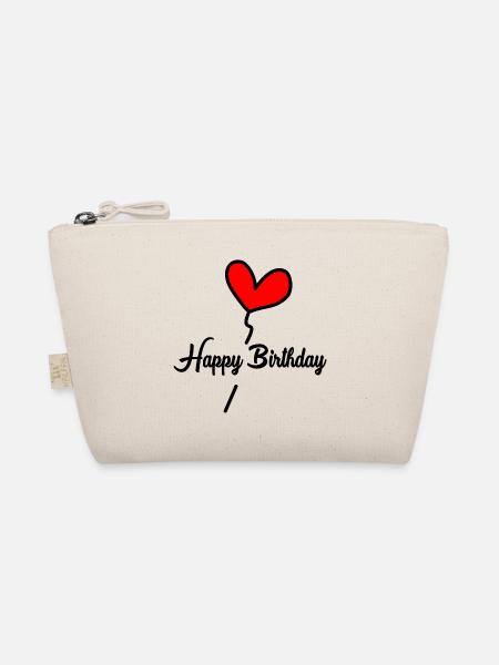 HAPPY BIRTHDAY. HAPPY BIRTHDAY. ANNIVERSARY. - Organic Pouch - nature - Front