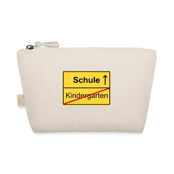 Ortsschild Kindergarten Schule Schild Schulanfang - Bio-Täschchen - Natur - Vorne