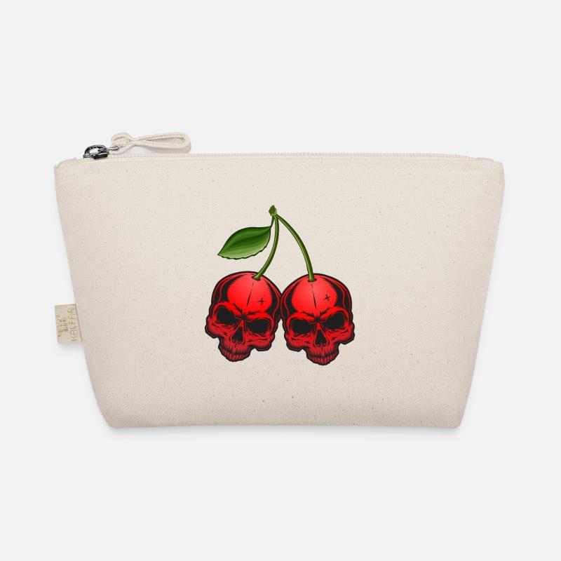 Kirsche Totenkopf Schädel Skull Cherry Bio-Täschchen