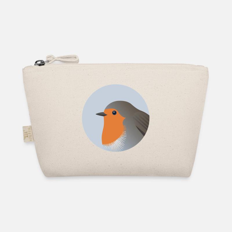 Rotkehlchen Vogel Porträt Grafik / Illustration - Bio-Täschchen - Natur