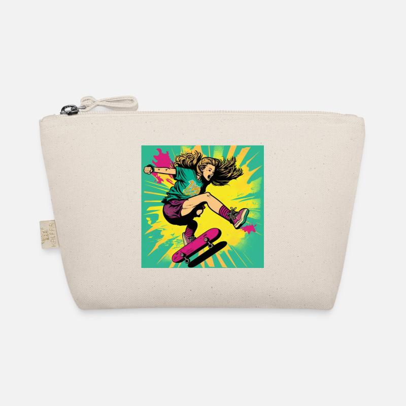 Skater-Mädchen - Bio-Täschchen - Natur