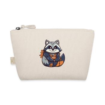 Raccoon - Kawaii Style - Organic Pouch - nature - Front