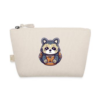 Raccoon - Kawaii Style - Organic Pouch - nature - Front