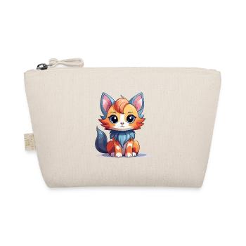 Katze - Kawaii Style - Bio-Täschchen - Natur - Vorne