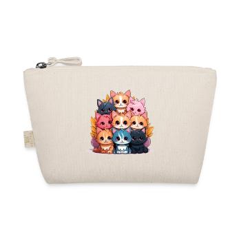 Katze - Kawaii Style - Bio-Täschchen - Natur - Vorne