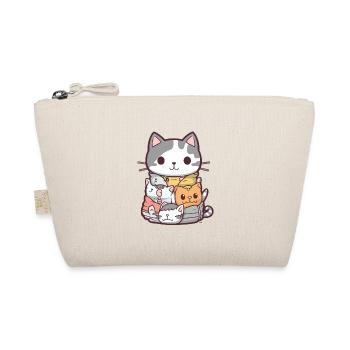 Katze - Kawaii Style - Bio-Täschchen - Natur - Vorne
